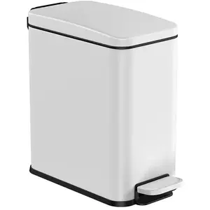 SONGMICS Poubelle de salle de bain avec pédale pour toilettes, Blanc / 10L (38,4 x 17 x 35 cm)Vendu parsongmics