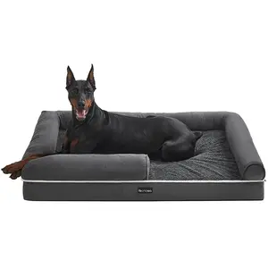 Feandrea Canapé pour chien orthopédique, Gris Foncé / L 120 x l 85 x H 20 cm pas cher
