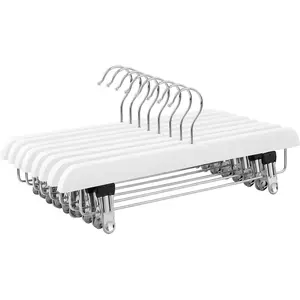SONGMICS 8 Cintres-pinces crochet pivotant, Blanc pas cher