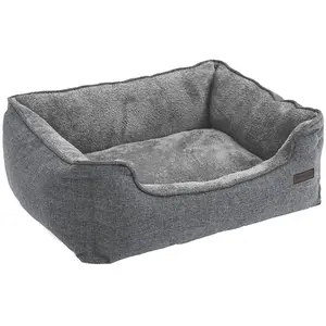 Feandrea Lit pour chien en tissu peluche, Gris pas cher