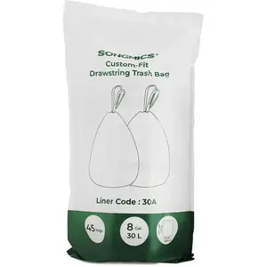 SONGMICS Sac poubelle 30L pour poubelle 60L (2*30L), Blanc / 1 pas cher