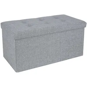 SONGMICS Coffre de rangement pliable, Gris Clair pas cher