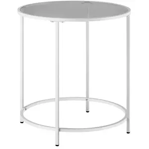 VASAGLE Table d'appoint ronde, Blanc Perle + Gris ArdoiseVendu parsongmics