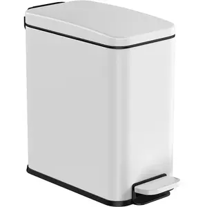 SONGMICS Poubelle de salle de bain avec pédale pour toilettes, Blanc / 5L (29,9 x 14,4 x 29 cm)Vendu parsongmics