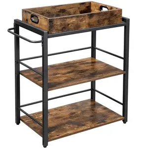 VASAGLE Desserte plateau industriel, Marron Rustique + Noir / 40P x 72L cmVendu parsongmics