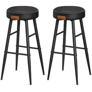 VASAGLE EKHO Collection 2 tabouret de bar haut, Noir Pur / Lot de 2 / 51,6 x 51,6 x 76,2 cm (P x L x H) pas cher