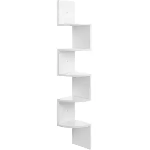 VASAGLE Étagère d'angle à 5 niveaux en forme zigzag, BlancVendu parsongmics