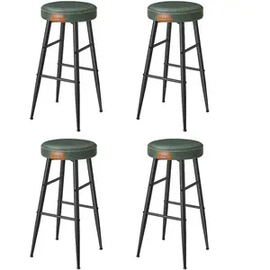 VASAGLE EKHO Collection 2 tabouret de bar haut, Vert Forêt / Lot de 4 / 51,6 x 51,6 x 76,2 cm (P x L x H)