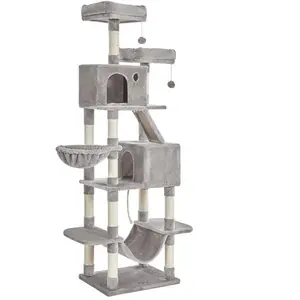 Feandrea Arbre à chat grand, Marron Camel / XXL (60 x 50 x 206 cm) pas cher