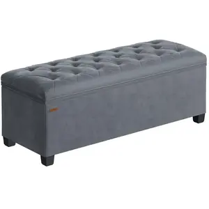 Comparateur de prix : SONGMICS Tabouret de rangement charge jusqu'à 300 kg, Gris Ardoise