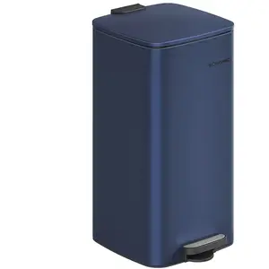 Comparateur de prix : SONGMICS Poubelle de cuisine à pédale en acier, Bleu Minuit / 30 L
