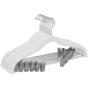Comparateur de prix : SONGMICS 10 cintres en velours antiglisse, Blanc / Lot de 10