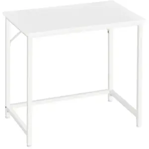 VASAGLE Bureau style industriel montage facile, Blanc Érable pas cher
