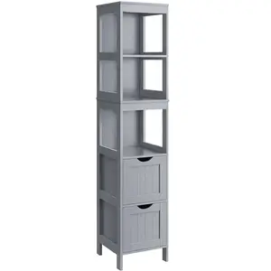 VASAGLE Armoire salle de bain gris tourterelle pas cher