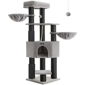 Feandrea Arbre à chat grand et stable, Gris Tourterelle + Noir pas cher