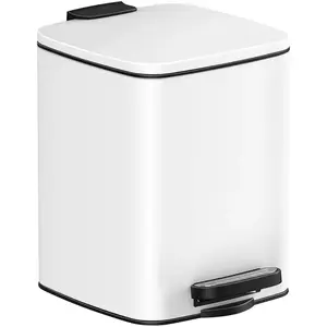 SONGMICS Poubelle de salle de bain 6L, Blanc / 25,5H cmVendu parsongmics
