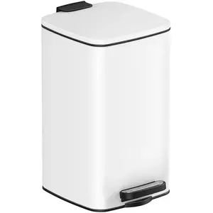Comparateur de prix : SONGMICS Poubelle de salle de bain 6L, Blanc / 33,5H cm
