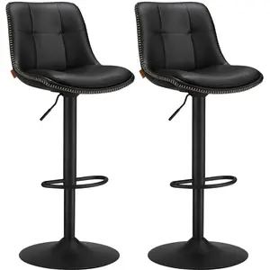 VASAGLE 2 Tabourets de bar noir d'encre, Noir D'encre / 2 pas cher