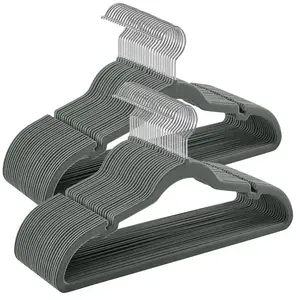 SONGMICS Cintres en velours antiglisse, Gris / Lot de 50 pas cher