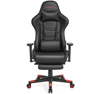 SONGMICS Fauteuil Gaming accoudoirs 3D noir et rouge, Noir + Rouge pas cher