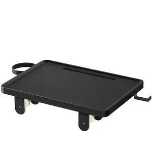 VASAGLE Etagère à chaussures 3 niveaux, tablette supérieur décor noyer L75 cm pas cher