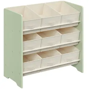 SONGMICS Étagère à jouets pour enfants 9 boîtes, Vert Laurier pas cher