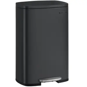 SONGMICS Poubelle de cuisine 50L, Noir pas cher