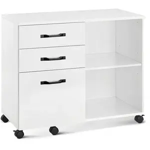 VASAGLE Caisson large roulettes, Blanc Boisé pas cher
