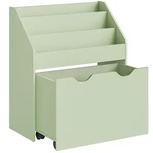 SONGMICS Étagère pour jouets 3 compartiments 1 boîte, Vert Laurier pas cher