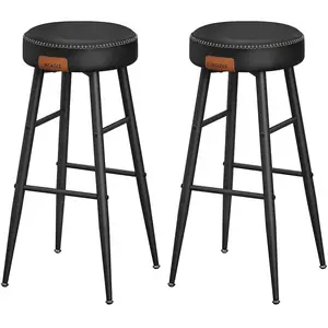 Comparateur de prix : VASAGLE EKHO Collection 2 tabouret de bar haut, Noir Pur / Lot de 2 / 51,6 x 51,6 x 76,2 cm (P x L x H)