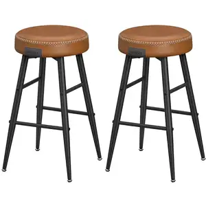 Comparateur de prix : VASAGLE EKHO Collection 2 tabouret de bar haut, Marron Caramel / Lot d...