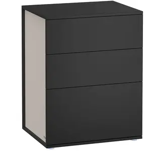 VASAGLE Table de Chevet Moderne avec Assemblage Facile, Noir D'encre + Beige Cappuccino pas cher