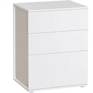 VASAGLE Table de Chevet Moderne avec Assemblage Facile, Blanc Mat + Beige Cappuccino pas cher