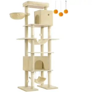 Feandrea Arbre à Chat 201 cm, Beige pas cher