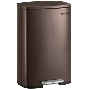 SONGMICS Poubelle de cuisine 50L, Marron / 43,2L x 37,1l x 63,2H cm pas cher