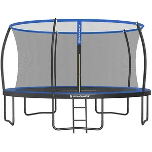 SONGMICS Trampoline extérieur avec échelle ( 427Diamètre cm), bleu pas cher