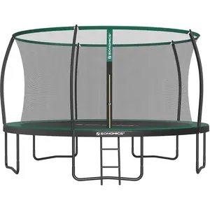 SONGMICS Trampoline extérieur avec échelle ( 427Diamètre cm), vert pas cher
