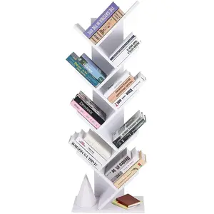 VASAGLE Bibliothèque à 8 niveaux en forme d'arbre, Blanc pas cher