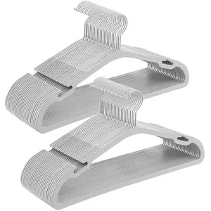 SONGMICS Lot de 50 cintres en plastique, Gris pas cher