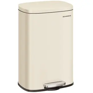Comparateur de prix : SONGMICS Poubelle de cuisine 50L, Beige Sable / 43,2L x 37,1l x 63,2H cm