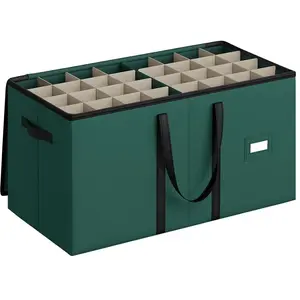 SONGMICS Boîte de rangement pour décorations Noël, Vert Forêt pas cher