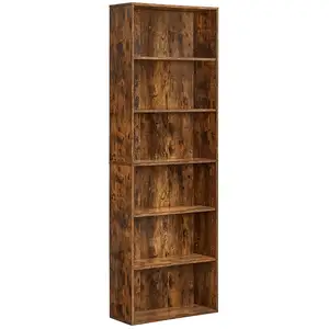 VASAGLE Bibliothèque 6 cases blanc, Marron Rustique / 6 Niveaux (60L x... pas cher