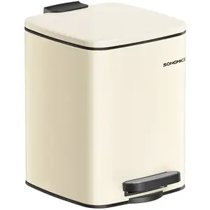 SONGMICS Poubelle de salle de bain 6L, Beige Sable / 25,5H cmVendu parsongmics