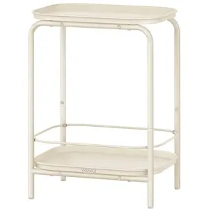 Comparateur de prix : VASAGLE Table d’Appoint à 2 Niveaux, Blanc Crème