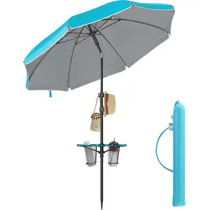 Comparateur de prix : SONGMICS Parasol inclinaison de 30° des 2 côtés (UPF 50+), Bleu / 200cm