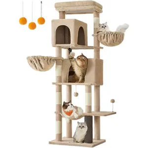 Feandrea Grand Arbre à Chat avec Niches Paniers Griffoirs Toilettage, ... pas cher