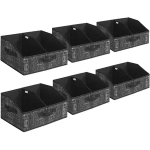 SONGMICS Boîtes de rangement pliables en tissu pour organisation, Noir d'encre
