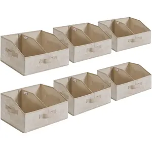 SONGMICS Boîtes de rangement pliables en tissu pour organisation, Beige Sable pas cher