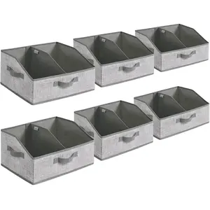 SONGMICS Boîtes de rangement pliables en tissu pour organisation, Gris Jonc pas cher
