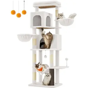 Feandrea Grand Arbre à Chat avec Niches Paniers Griffoirs Toilettage, ... pas cher